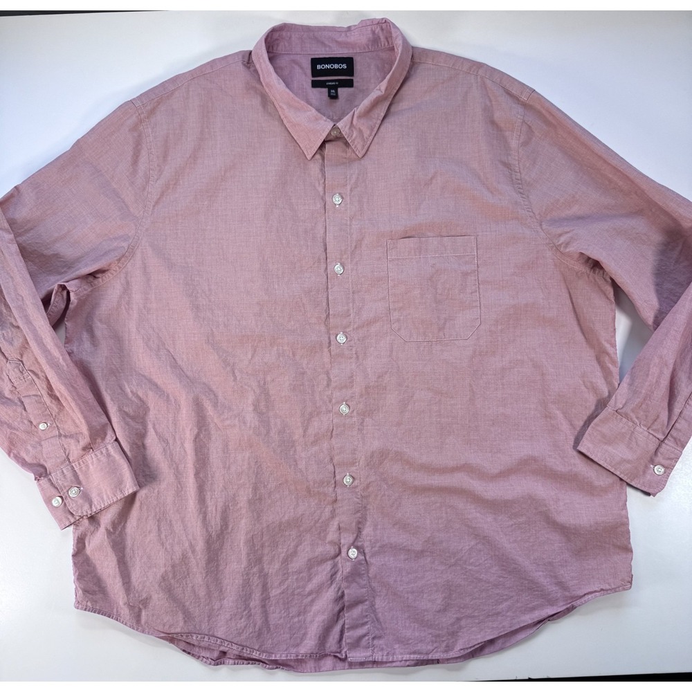 BONOBOS Chambray Long Sleeve Botton Down Shirt Mens 3XL‎ Red